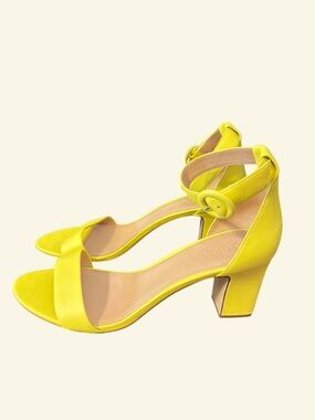 J. CREW Remi Ankle Strap Block
Heels Yellow Leather Size 11
